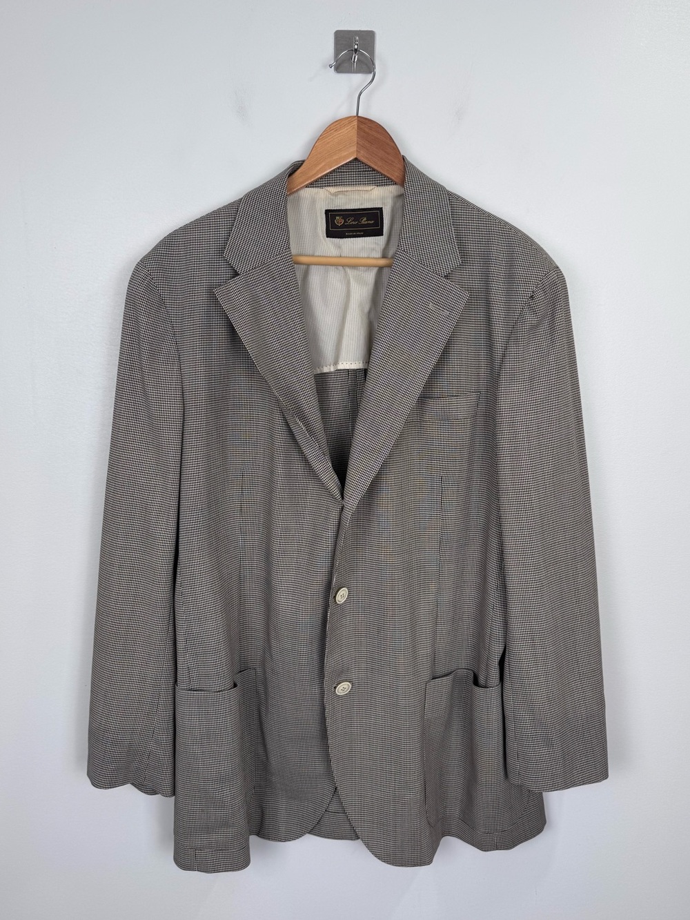 Loro Piana Men Houndstooth Wool Single Breasted Blazer IT 52 / US‎ 42R